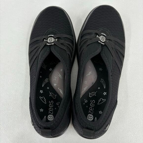 Bzees Niche Slip On Loafer Women's Size 6.5 Black Stretch Comfort Shoe Washable - Picture 2 of 9